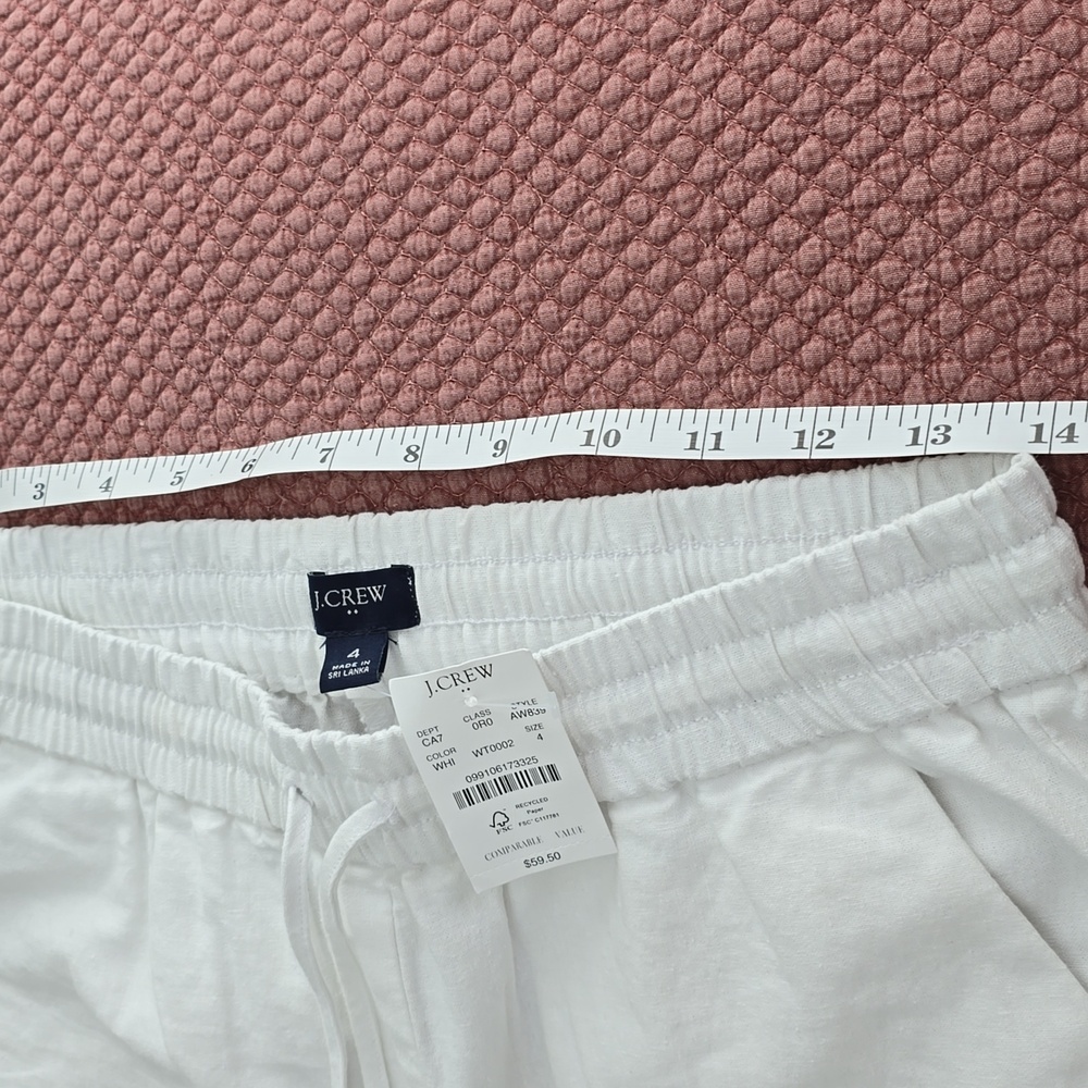 J Crew Factory Linen Cotton Blend Drawstring Women's Pants (Size 4) NWT - Picture 7 of 11